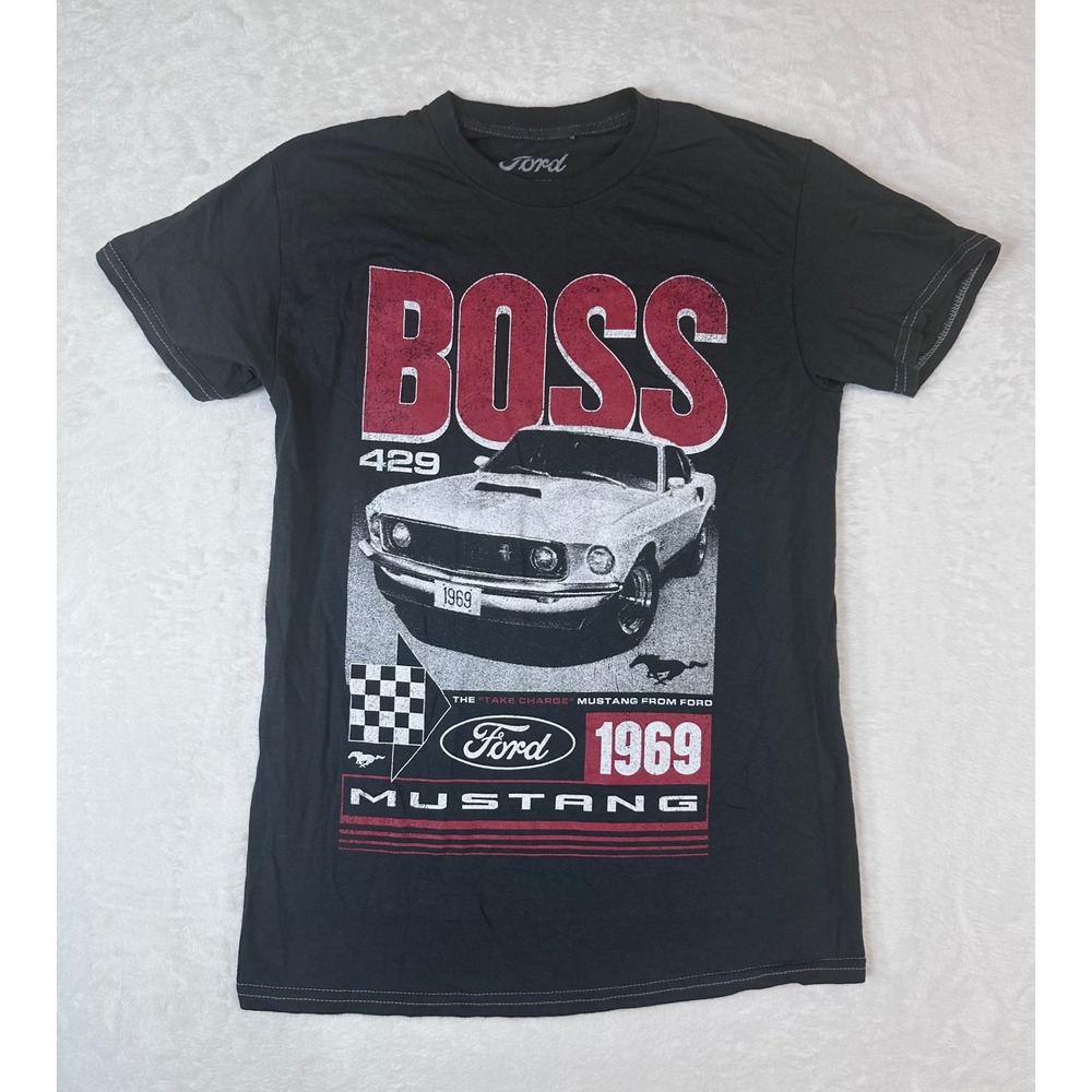 Ford Mustang Boss 429 Graphic T-Shirt Black 1969 Muscle Car Small NWOT